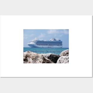 Emerald Princess anchored out Posters and Art